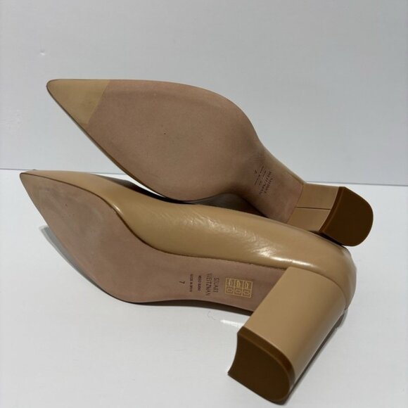 Stuart Weitzman Women’s Laney 75, Tan Block Heel Pumps, Size 7 M - Picture 5 of 6
